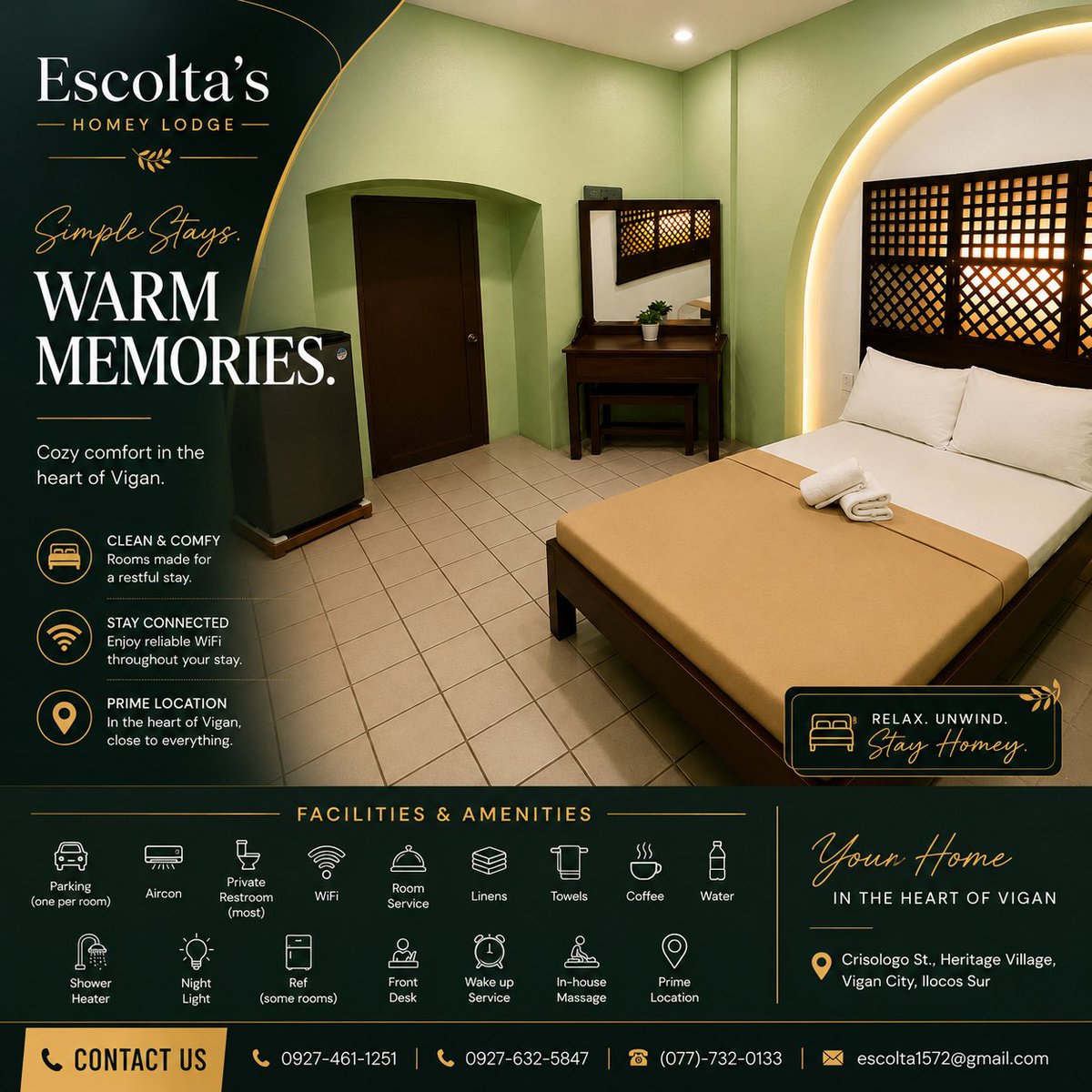 SurWork's tweet photo. Your home away from home in Vigan.
Cozy, convenient, and ready to welcome you.

🏡 Escolta’s Homey Lodge — Your Home in Vigan.
📞 0927-461-251
📞 0927-632-5847
☎️ (077) 732-0133
📧 escolta1572@gmail.com

https://t.co/9JTUGfr1pe
https://t.co/0OWPy6kTNg https://t.co/JfJVRS4TiD