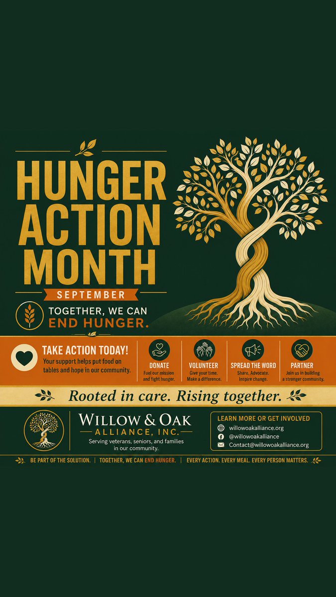 willowoakallian's tweet photo. September is Hunger Action Month. 🌳
Right here in Maricopa County, veterans, seniors, and families are making impossible choices between food, rent, and medicine. This month, we're asking our community to stand up and take action.
Here's how you can help:
1/3 https://t.co/O70NqdzQK9