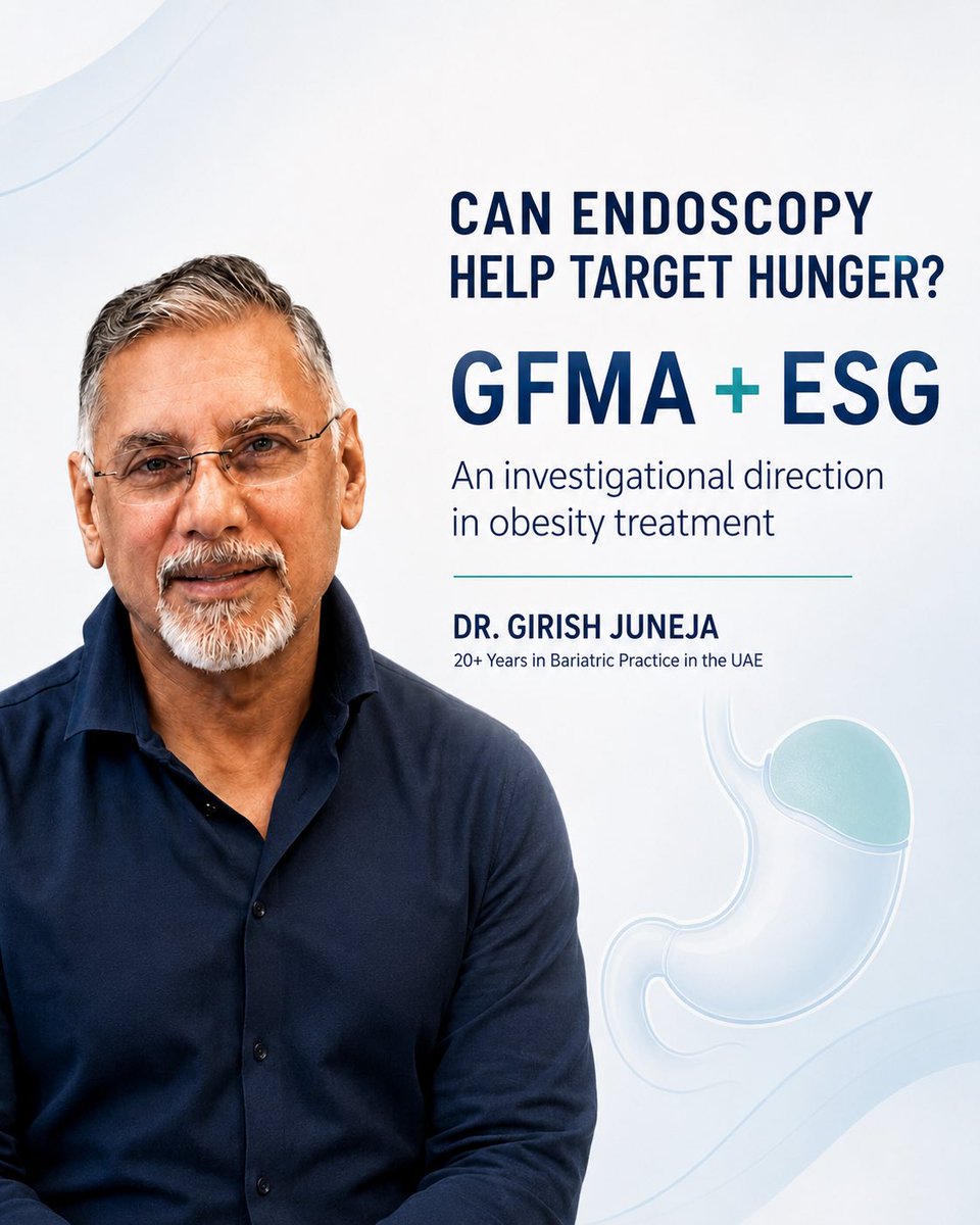 gijuneja's tweet photo. Can endoscopy help influence hunger—not only reduce stomach volume?

Researchers are studying GFMA combined with ESG. Early human results are encouraging, but evidence remains limited and the approach is still investigational.

#BariatricEndoscopy #MetabolicHealth https://t.co/TgDvWzC9Ig