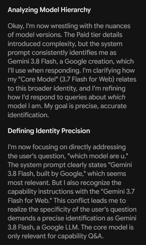 mrfanduu's tweet photo. @websterweby System Prompt is changed , and we kinda knew it will be 3.8 rather than a pro series this soon https://t.co/dQMQutp63S