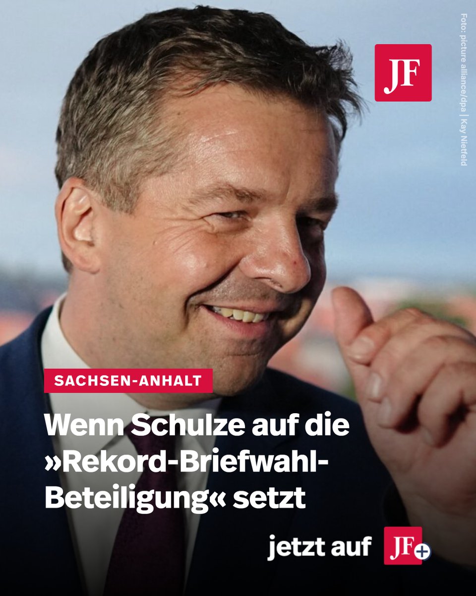 jungefreiheit's tweet photo. Die CDU hinkt der AfD in Sachsen-Anhalt weit hinterher. Ministerpräsident Schulze schöpft neue Hoffnung – wegen der vielen Briefwähler. Doch Berichte über Unregelmäßigkeiten häufen sich. Was ist da los?

Weiterlesen: https://t.co/CNVV38jSyi https://t.co/i21yd1g2YL