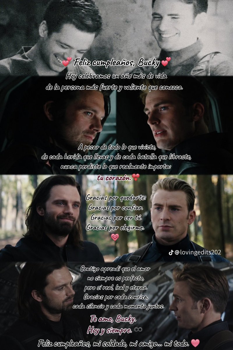 Steve1Rogers1's tweet photo. @BuckyBarnek0ao 
Desde ese día q' nos encontramos y la amistad, como la camaderia que nos unió, ese cariño fue creciendo en cada misión, peleando hombro a hombro ahora en un aparente receso de todo, logrando respirar libres con estás palabras vengo a decirte.... https://t.co/BmHu4lYmJn