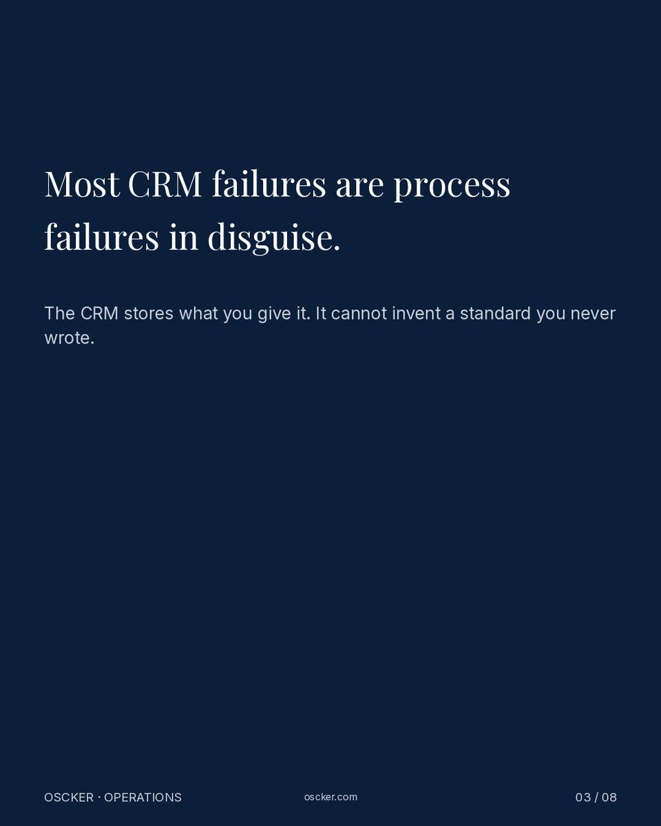 OsckerOps's tweet photo. Your CRM is working.
That's the problem.
It is reflecting the process you gave it. https://t.co/9CFxXe9669