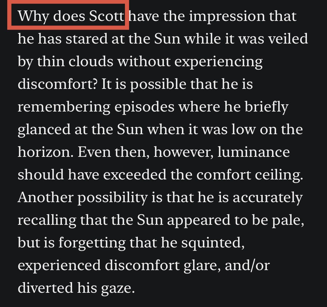 anti_realism_'s tweet photo. I guess “[bodying] Scott Alexander” means claiming Scott’s theory is physically impossible, insisting that anyone whose experience aligns with Scott’s theory is a victim of suggestibility, then quietly deleting the entire argument from your article when it’s shown to be untenable https://t.co/mPVOc5EfWU