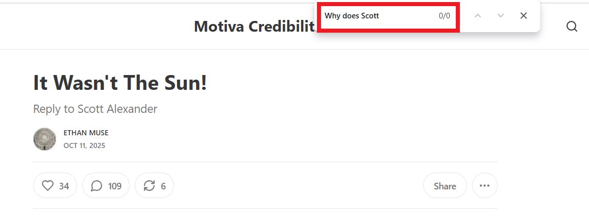 anti_realism_'s tweet photo. I guess “[bodying] Scott Alexander” means claiming Scott’s theory is physically impossible, insisting that anyone whose experience aligns with Scott’s theory is a victim of suggestibility, then quietly deleting the entire argument from your article when it’s shown to be untenable https://t.co/mPVOc5EfWU