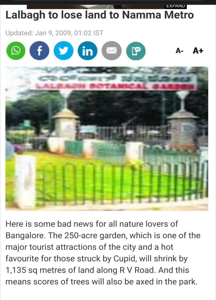 vasudevg's tweet photo. (From the archives 2009)
Did you know in 2009,Karnataka govt amended the Parks Act, allowing BMRCL to acquire 1135 sqm of Lalbagh to construct the station!
Read more at:
https://t.co/9BqacvNNVq
#NammaMetro #Bengaluru #GreenLine https://t.co/mH0Q8y9E5P