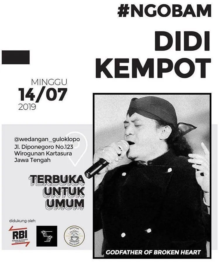 InfosuporterID's tweet photo. Ngobamnya @pergijauh salah satu momen penting buat Alm Didi Kempot 

Sebelum ke synchronize, saya sempat nonton Didi Kempot di Jalan Raden Saleh, dalam rangka perayaan Hari Lahir (Harlah) ke-21 Partai Kebangkitan Bangsa

Shoutout buat pakde @blontankpoer dan mas @barcelonabryan https://t.co/XlBPQhce6Q