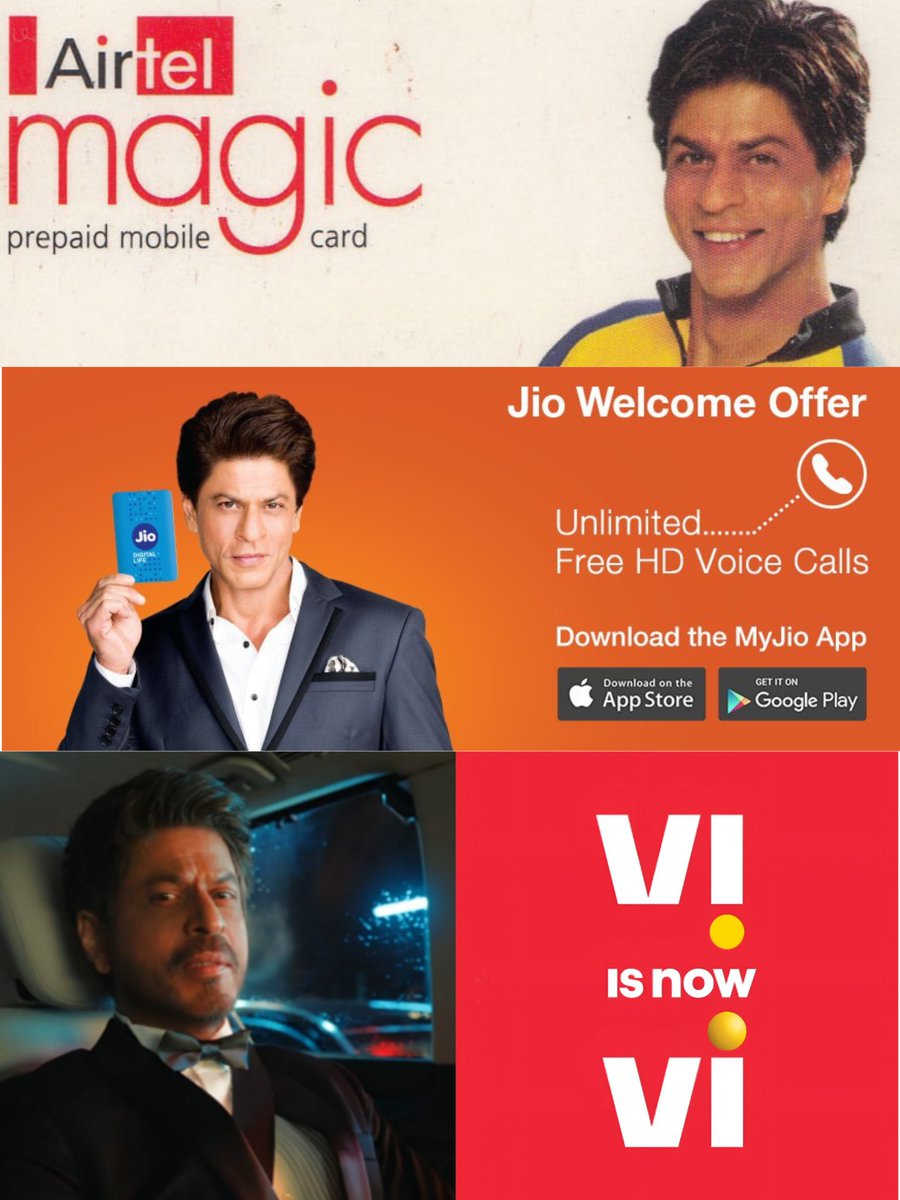teamsrkpune's tweet photo. Airtel, Jio and now VI, Only person to enforce all the telecom brands in India. Biggest Influencer 👑💥
#ShahRukhKhan #SRK #King #TeamSRKPune #VIisChanging https://t.co/F8Cu2spSyt