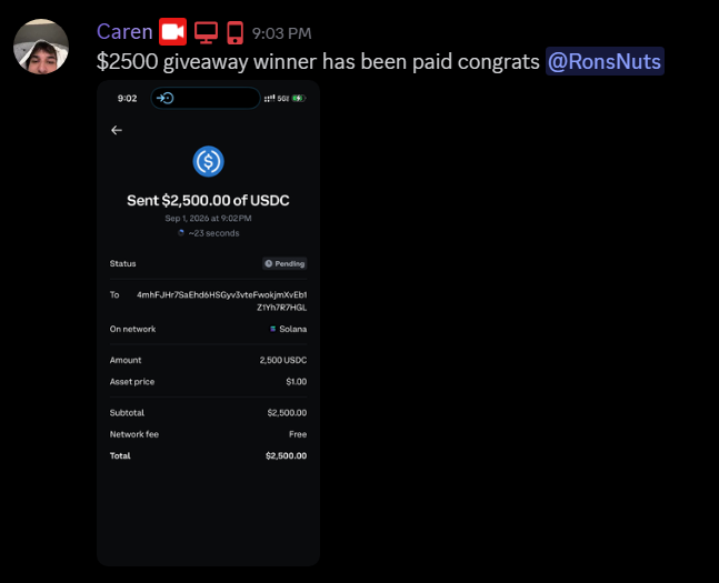 CarenRewards's tweet photo. $2,500 PAID OUT JUST LIKE THAT!

IF YOU WANT TO POTENTIALLY WIN ALOT OF $$$$ JUST LIKE THAT, JOIN MY DISCORD https://t.co/hwqID94stQ https://t.co/5NnZLFxXzs