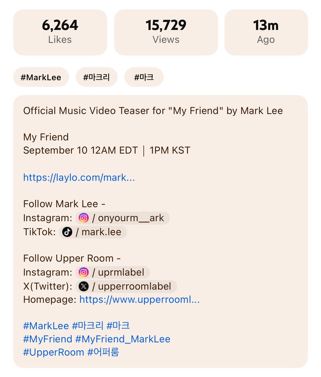 arlynjong's tweet photo. รวมช่องทาง social media ของคุณมาร์ค

เว็บสำหรับส่งข่าวสาร : https://t.co/9uxHglQygz

🐯 mark lee
instagram : https://t.co/kUhLyMplOG
tiktok : https://t.co/bP7Im5cm7N

🏠 upper room
instagram : https://t.co/PHmFhLU9Px
twitter : https://t.co/euiZZE6p0t
website : https://t.co/Wp3q3nFab5
youtube : https://t.co/Tt7VghI0nD