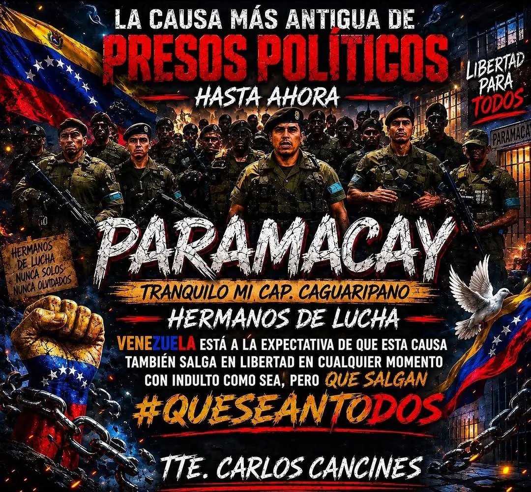 Brayan_Castro_G's tweet photo. Libertad Para Todos Los Presos Politicos Caso #Paramacay
Han transcurrido 8 a 9 dias despues del diferido y de q declararon 10 dias habiles para la sentencia de los Muchachos, el cual deben ser LIBERADOS YA TODOS,
#LibertadParaTodosLosPresosPoliticosCivileaYMilitares 
@ForoPenal https://t.co/SPbECaV2Bz