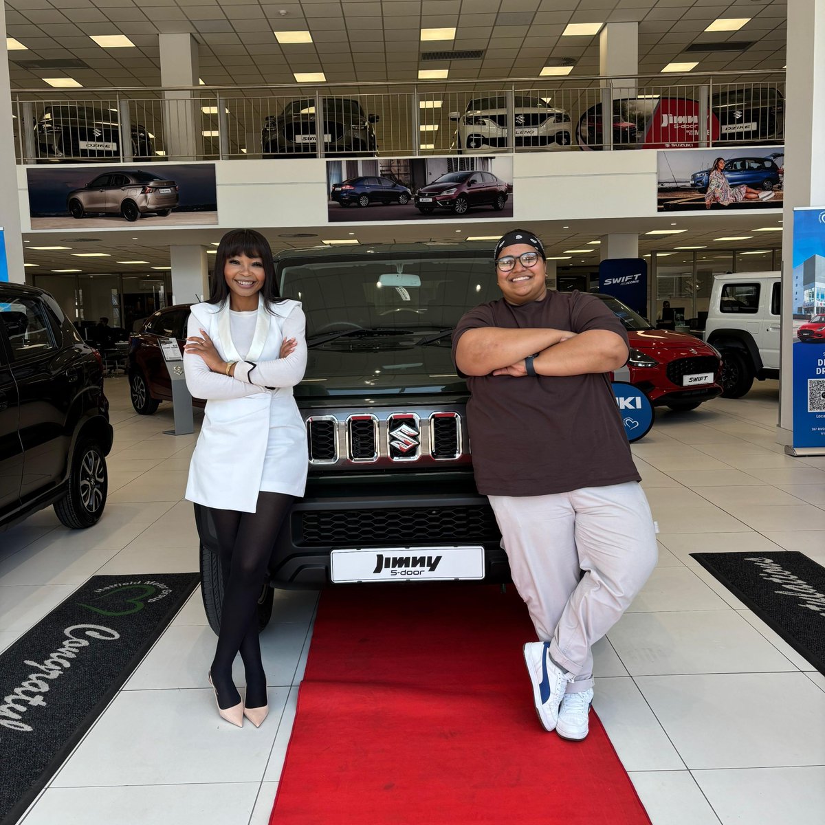 expressoshow's tweet photo. She conquered the kitchen and now she's conquering the road! 🚙🔥 @TasteMaster_SA Professionals winner Maseehah “Messi” Karodia headed to @Suzuki_ZA Sandton for a very special moment, the official handover of her brand-new Suzuki Jimny! 🔑

Congratulations, Messi! 🥳 #ExpressoShow