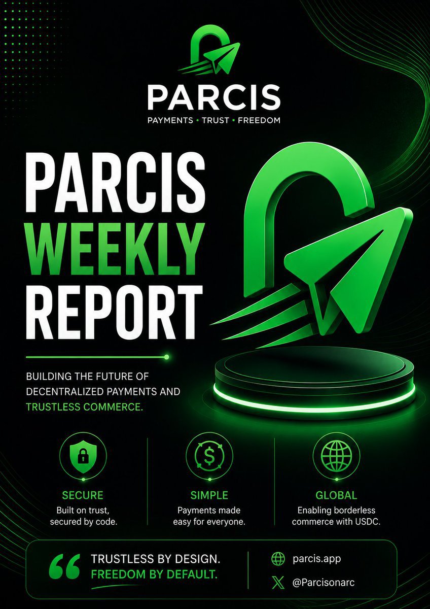 Parcisonarc's tweet photo. Parcis Weekly Report

Another week, another step forward for Parcis. 

The last two weeks have been quite chaotic here at Parcis, with numerous platform upgrades, product updates, and strategic moves within the Arc ecosystem and partner network.

Here are some of the highlights you shouldn't miss: 🧵
@circle @arc @USDC @samconnerone @bobbilee