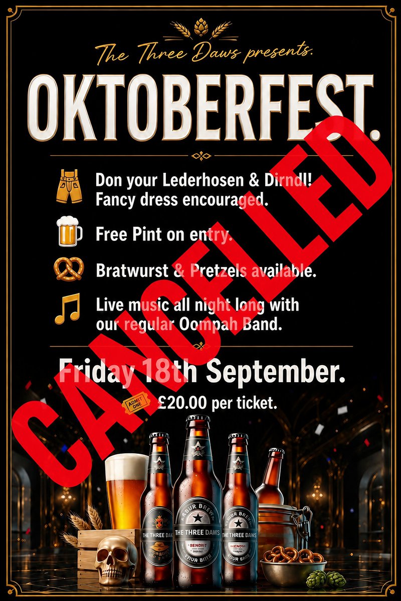 TDRiversideInn's tweet photo. Unfortunately we are having to cancel this years Oktoberfest! 😭 But fear not!  We will arrange another one! 

In the meantime we have lots coming up over the next few months, so keep a look out on all our socials.  xx https://t.co/kS9Rz5ECtp