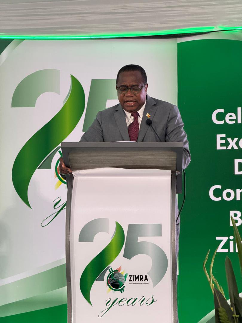 ZanuPfHuchi's tweet photo. @Zimra_11 25th anniversary, Hon @MthuliNcube01 highlighted Zimbabwes growing US$66B+ economy &amp; rising revenue collections. Domestic resource mobilisation remains key to funding national priorities, with H.E’s policies supporting economic stability, &amp; the drive towards #Vision2030 https://t.co/Nia2U0cCO2
