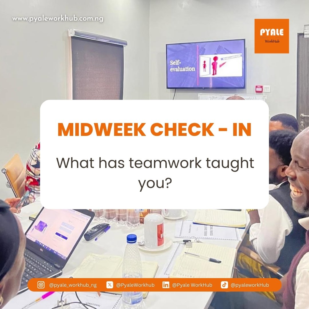 PyaleWorkhub's tweet photo. Great work doesn’t happen in isolation.

Working with a team teaches us how to communicate better, share ideas, support one another, and grow together.

So, what has teamwork taught you? 

Share your biggest lesson with us!

#pyaleworkhub #teamwork #collaboration #midweekcheckIn https://t.co/I47Xns9F6D