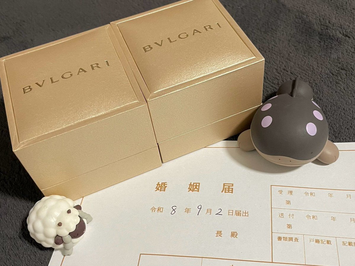 ndus1017's tweet photo. 本日付き合って8周年！
入籍しました💍

今後も2人仲良く過ごしてきます🐑🍩 https://t.co/Yi4dbdTdD3