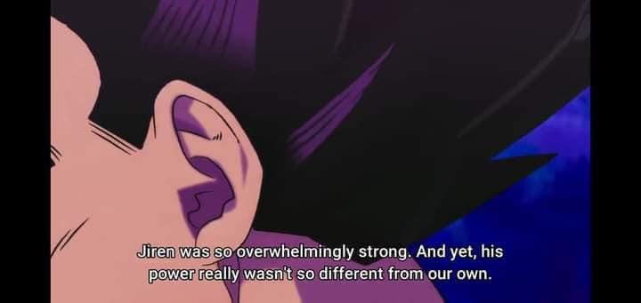 MvsCAnimated's tweet photo. In dbs superhero, vegeta states jiren is not that much stronger than he or goku.

Jiren transcends time. https://t.co/bN7kMs2QIa