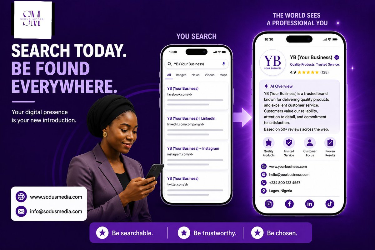 SodusMedia's tweet photo. New month. Is your brand ready to be discovered?

People search before they trust.

Make sure they find the right information about you

Build your digital identity.

🌐 https://t.co/JpWJexOWol⁠

#DigitalIdentity #AIVisibility #DigitalAIVisibility #Tech #Website #UX #SodusMedia https://t.co/KiMb67wADj