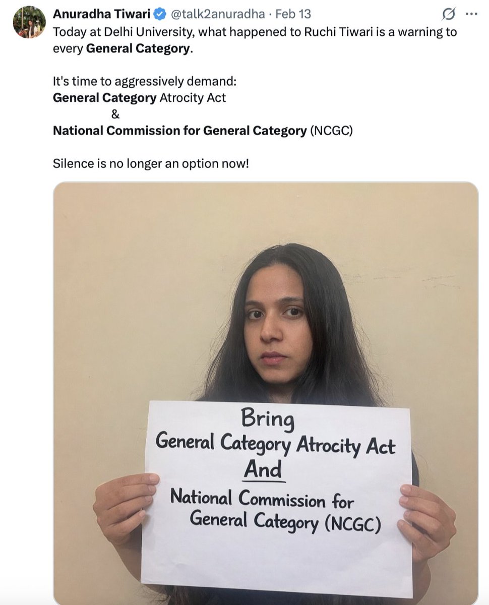 talk2anuradha's tweet photo. BREAKING NEWS 🚨

BJP Ministers are now demanding a National Commission for General Category.

It took years of consistent efforts from all of us to bring this idea into mainstream.

Many more demands will be fulfilled. Our fight has just begun!