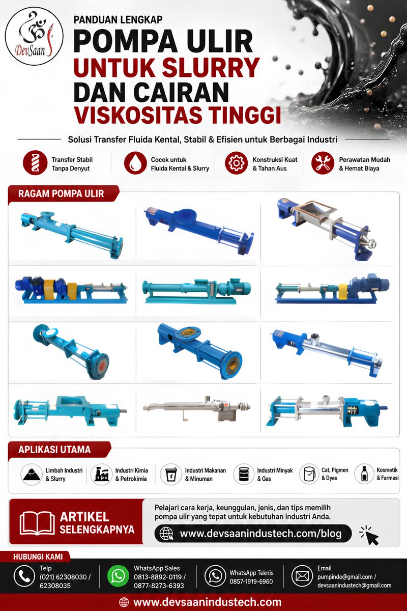 devsaanjakarta's tweet photo. 🔧 Technical Insight — Screw Pump
Untuk Slurry &amp; fluida high viscosity, Screw Pump dapat menghasilkan aliran stabil dengan prinsip positive displacement.
📖 https://t.co/syzaHveSyd
📱 0813-8892-0119 / 0877-8273-6393
📧 pumpindo@gmail.com
#ScrewPump #SlurryPump #IndustrialPump https://t.co/hCjk3zKUML