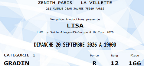 vvchanbbgurl's tweet photo. Quelqu'un d'intéressé par une place en catégorie 1 pour le concert de LiSA au Zénith ? 

#LiSA #JPOP #demonslayer #sao @LiSA_OLiVE #zenith https://t.co/VisJxguvOb