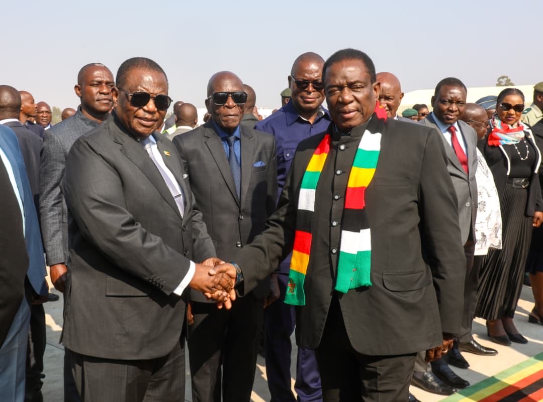 MoFA_ZW's tweet photo. His Excellency, President Dr. Emmerson Dambudzo Mnangagwa, is in Mozambique for the groundbreaking ceremony of the second phase of the Companhia do Pipeline Moçambique-Zimbabwe (CPMZ) expansion project.

He was received at Beira International Airport by his counterpart, President Daniel Chapo. The two leaders are now expected to travel to Nhamatanda, Sofala Province, for the official launch of the pipeline expansion project. 

Two new pumping stations, located in Messica and Nhamatanda, will increase the annual pumping capacity of the Beira-Feruka pipeline by 67%, bringing it from 3 million to 5 million cubic metres.
