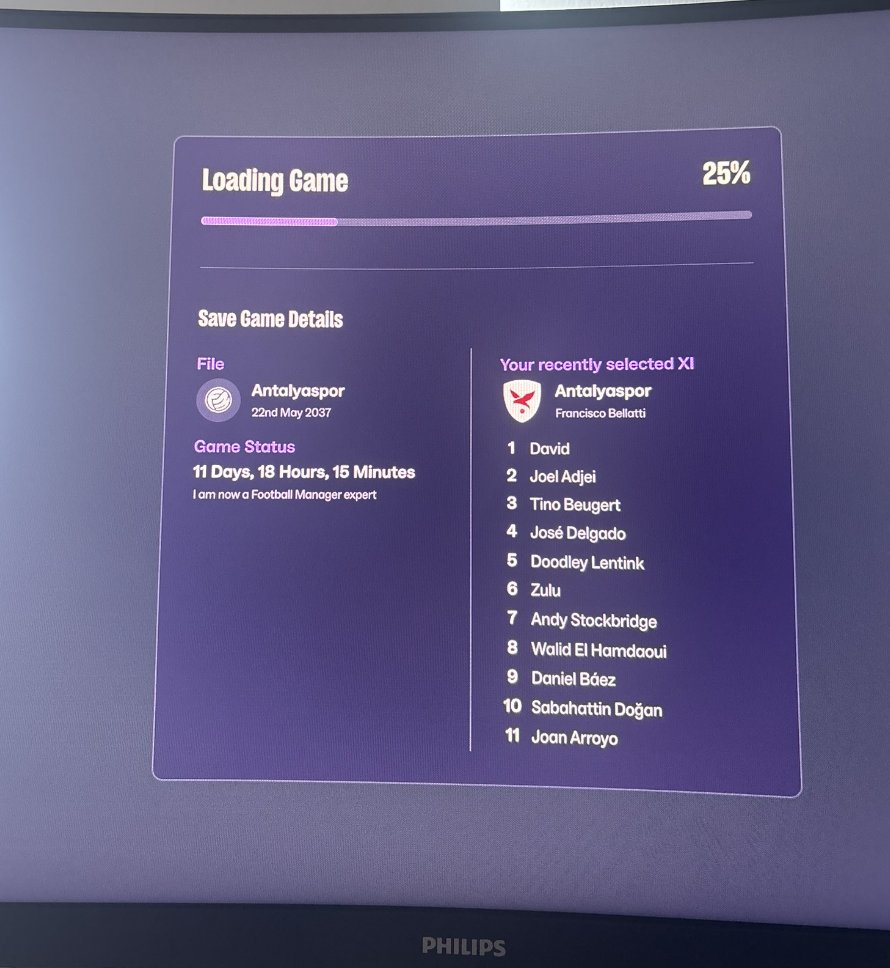 nocontextfm1's tweet photo. I've been sent another Football Manager fan showing INCREDIBLE dedication to his save 🇦🇷🇹🇷

@IscoTactico, from Argentina, started an Antalyaspor save on FM24 and carried it over to FM26.

He won the Turkish Süper Lig. He reached a Champions League final.

Then, this August, after Antalyaspor had been relegated to the SECOND DIVISION in real life, he flew over to watch their opening game of the season.

Buenos Aires → Antalya: roughly 7,550 miles.

All because of a Football Manager save. INCREDIBLE ❤️