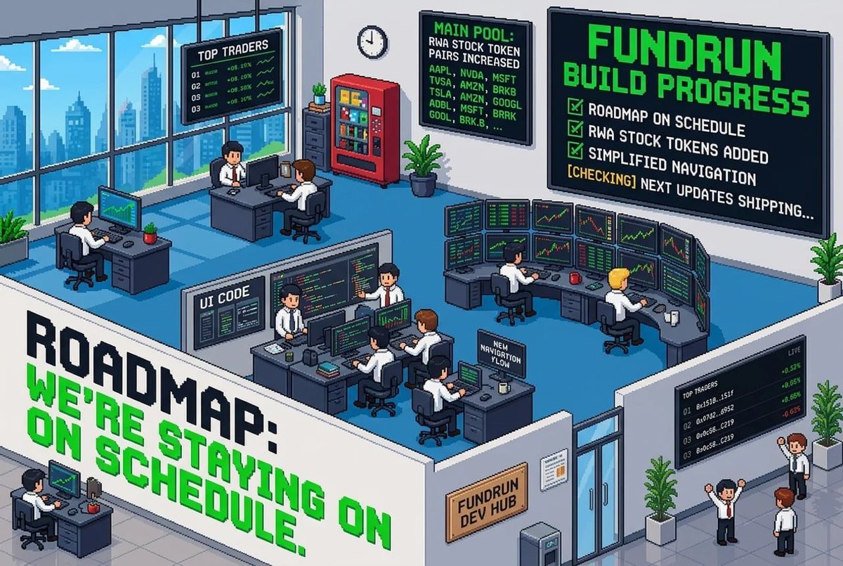 FundrunTrade's tweet photo. Continuing to build and develop Fundrun.

We’re following the roadmap and staying on schedule.

We’ve increased the number of trading pairs in the Main Pool, giving you more opportunities to secure your spot on the leaderboard and qualify.

We’ve also updated the interface to make navigation more simple and intuitive.This is just part of what’s coming. 

Today, we’ll be shipping a few more interesting updates for you.

https://t.co/mNUFFKmyvb