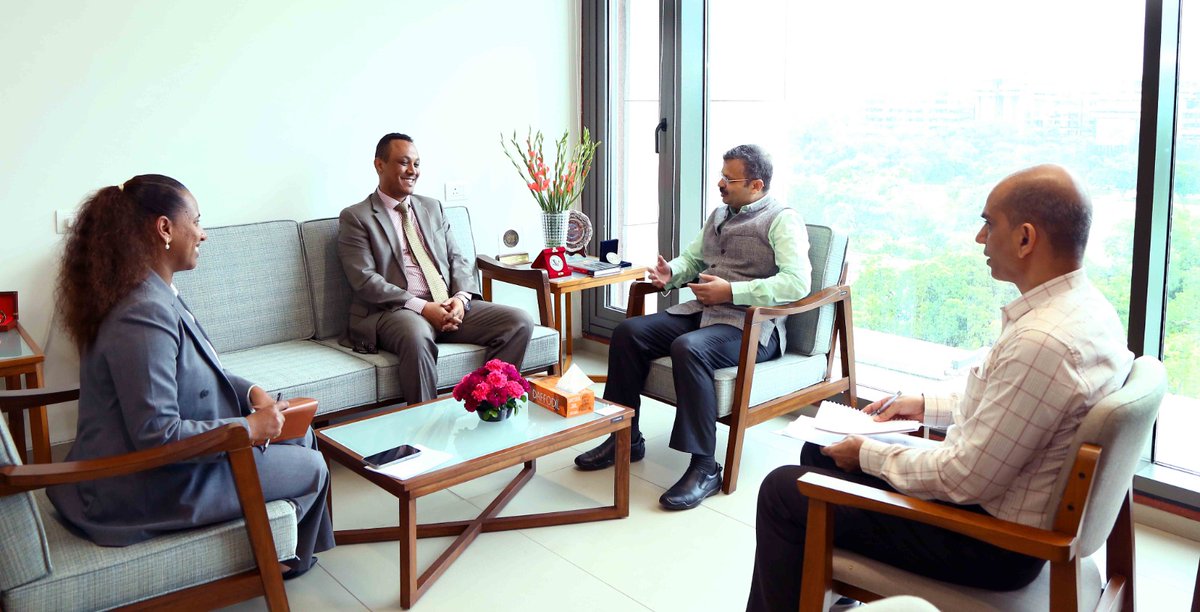 SpokespersonMoD's tweet photo. Ambassador Nebiyu Tedla, Chargé d’Affaires, Embassy of Ethiopia met Joint Secretary Shri Amitabh Prasad in New Delhi on September 02, 2026.

They discussed avenues to further strengthen #IndiaEthiopia #defencecooperation, including training, defence industry collaboration and @UNPeacekeeping, with focus on new and emerging areas.

@ETEmbassyDEL 
@IndiaInEthiopia 
@MEAIndia