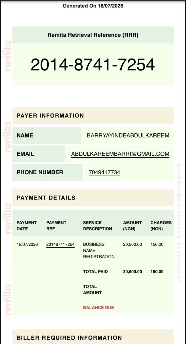 ROSE75485's tweet photo. @cacnigeria1 Dear CAC Audit Team, I am writing to humbly request a refund for my Business Name Registration payment. During registration, an unexpecteddiscrepancy occurred between the name arrangement on my profile and my verified National IdentificationNumber (NIN). Because of this mismatch https://t.co/sDSa4Ze1iy