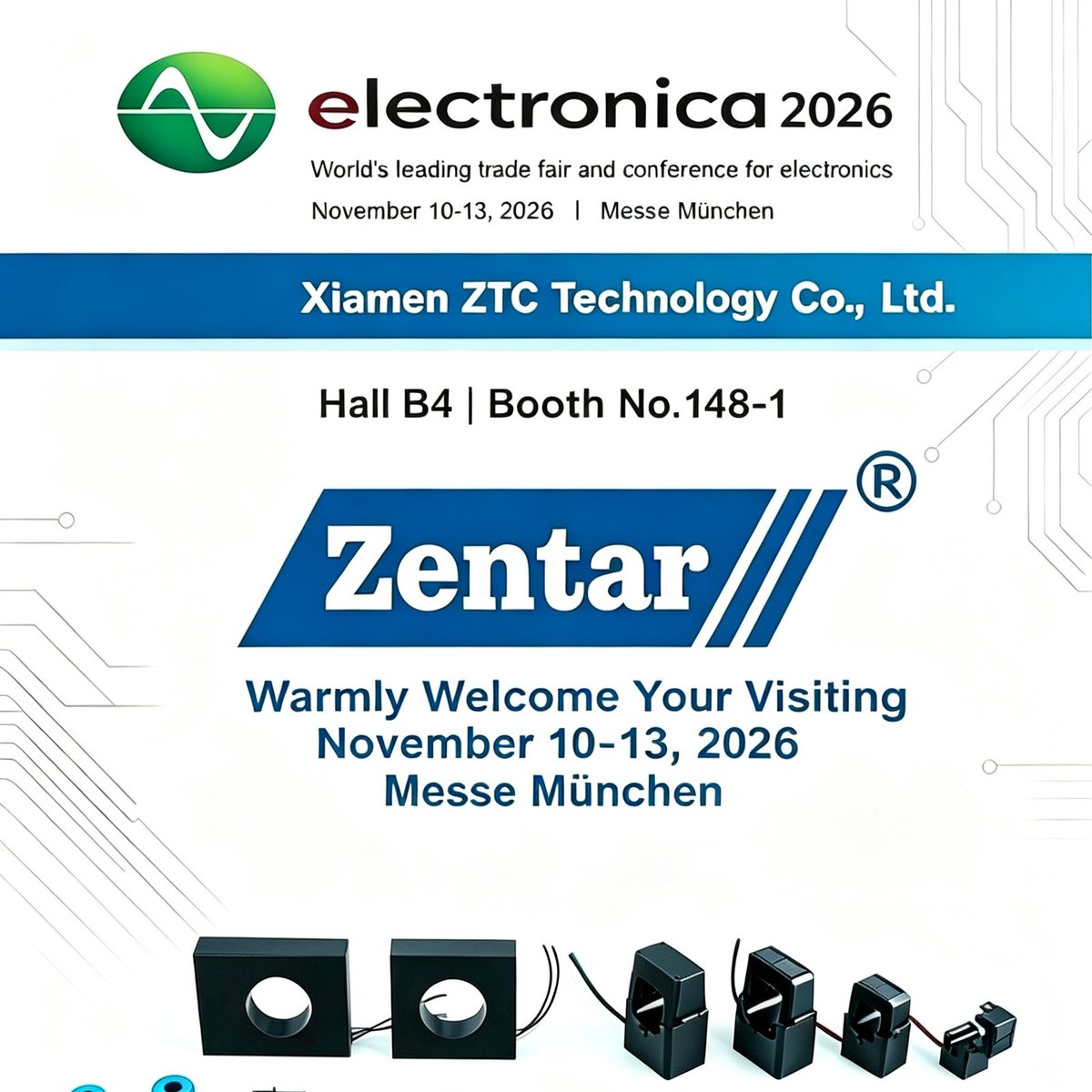 Zentar_CT's tweet photo. electronica 2026 - Munich is coming soon, we warmly welcome your visiting to us.
📅 Nov 10‑13, 2026
📍 Messe München, Munich, Germany
🚩Hall B4 | Booth No.:148‑1
Head to:https://t.co/c0F4i2ujEd https://t.co/Xn2W3l91c5
