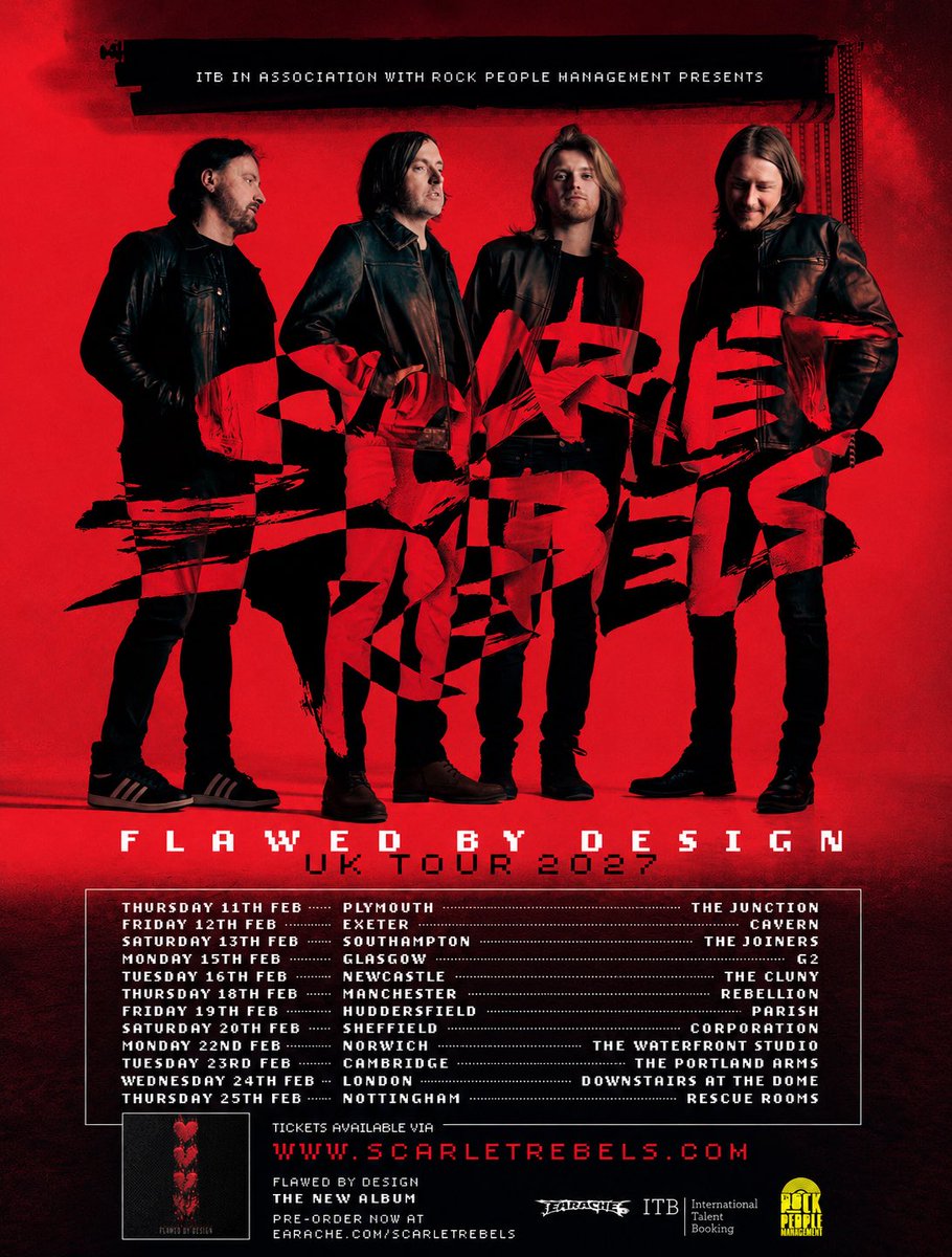 ScarletRebels's tweet photo. Everyone who pre-orders our new album at https://t.co/We3Vu2gOLo will gain pre-sale access for our tour! 
Pre-order at https://t.co/We3Vu2gOLo today and you’ll receive pre-sale on 3rd Sept.
Everyone who’s pre-ordered the album on Earache Records store will get the link https://t.co/KhMbily6B7