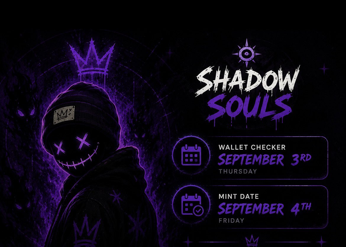 ShadowonRH's tweet photo. THE AWAKENING HAS BEEN DELAYED🌓

Due to a few late submissions and outstanding wallets from our collaborators, we’ve decided to move the Shadow Souls mint to Friday, September 4th.

The wallet checker goes live Thursday, September 3rd.

No need to worry, we’re taking the extra time to make sure everything is properly sorted before mint.

We appreciate your patience🖤