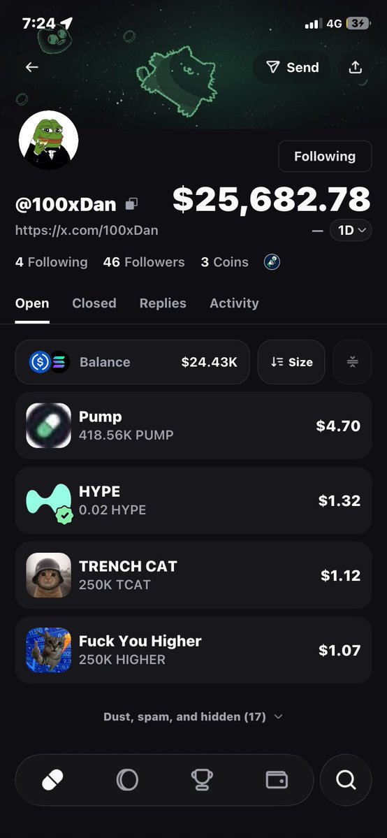 keshxnel's tweet photo. @100xDan Plz bro I’m down bad
GgyW1XTZiDMrKb1j1ARAfF7GJJFe2SZTiDCkgJD2sJX3

For a year my portfolio has been only down my average sizing is like .1-.2 sol but now down 7k can’t believe it, and for nearly a year I’ve never made over 1k
I just wanna run up that 1.5 from you, this times dif https://t.co/HNrAYuuCUD