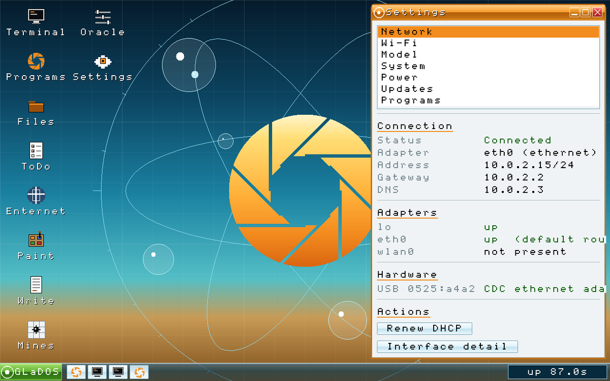 Aperture_Inst's tweet photo. Sorry for the massive delay, I fell asleep while working, and only a few hours I realized that. Anywho big update

$GLaDOS v1.3.0

Added
• Multi-agent workflows: a manager plans once, then the workers decode nothing. Unattended runs take a declaration AND a grant.
• Full Frutiger Aero reskin: glass, gradients, drop shadows, and the aperture logo as the sun over an atompunk horizon.

Fixes:
• The Aiksi parser could triple-fault the machine on a shared skill's nested brackets. Now bounded.
• A workflow run name could path-traverse and corrupt the namespace.

Silly ones
• -smp(Symmetric Multiprocessing) was quietly costing the renderer ~30%.
• A 1px highlight made Minesweeper read as thin boxes.

Next: role adapters need a teacher that isn't themselves; XPU for token-gating; deeper graphics overhaul; More Ease-of-Use features.