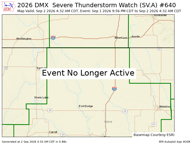 chaserbrandonWX's tweet photo. DMX cancels Severe Thunderstorm Watch for Cerro Gordo, Emmet, Hancock, Humboldt, Kossuth, Palo Alto, Pocahontas, Winnebago, Worth [IA] https://t.co/17S3OUrKGR https://t.co/oMhco92ixG