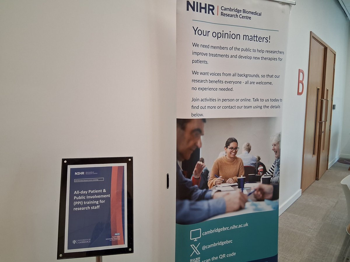 CambridgeBRC's tweet photo. Great turnout at our Patient &amp; Public Involvement (PPI) all-day training today in #Cambridge! 🎉 We’ve got a packed programme covering what good PPI looks like, why PPI is important, and how to evaluate a PPI project.  #NIHR #PPI https://t.co/13YKDCVDJm