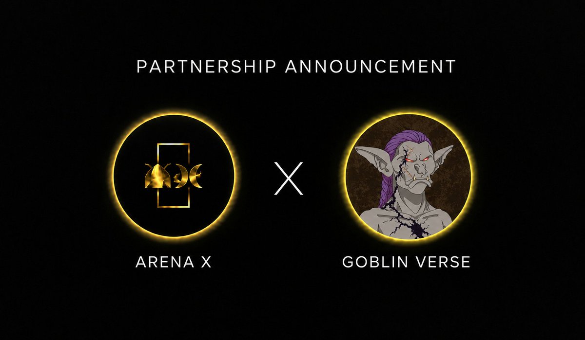 ArenaXAlpha's tweet photo. 🌒 𝗡𝗘𝗪 𝗖𝗢𝗟𝗟𝗔𝗕𝗢𝗥𝗔𝗧𝗜𝗢𝗡 𝗨𝗡𝗟𝗢𝗖𝗞𝗘𝗗 - 𝔸𝕏 𝔸𝕝𝕡𝕙𝕒!

ArenaX Alpha is teaming up with @goblinverse_xyz .
Something strange has entered the Arena.

6,969 Goblins from a lost world, now turning the real world into their hunting ground. Find Goblins on your local map, battle nearby players, and fight for the loot.

And for those holding a Goblin NFT, there’s $GOLD waiting as the hunt unfolds.
This isn’t just another collection.

It’s a game of hunting, battling, and taking what you can.
The Goblinverse is opening.

Stay tuned. More alpha coming.