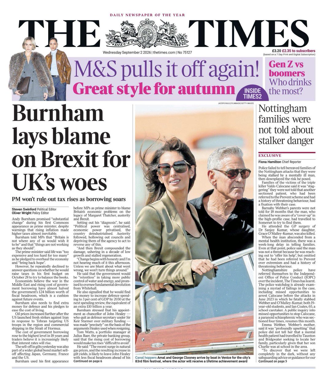 LizWebsterSBF's tweet photo. 🚨 Shock horror: ten years after the referendum, the truth about Brexit finally makes the front page of The Times.

Brexit compounded decades of failed policy, weakening investment, trade and productivity and ushering in an era of low growth and stalled regeneration.

It has gnawed away at our national resilience, leaving Britain less secure and less sovereign as geopolitics makes the world increasingly dangerous.

Until Britain is honest about what caused its decline, it cannot begin to reverse it.