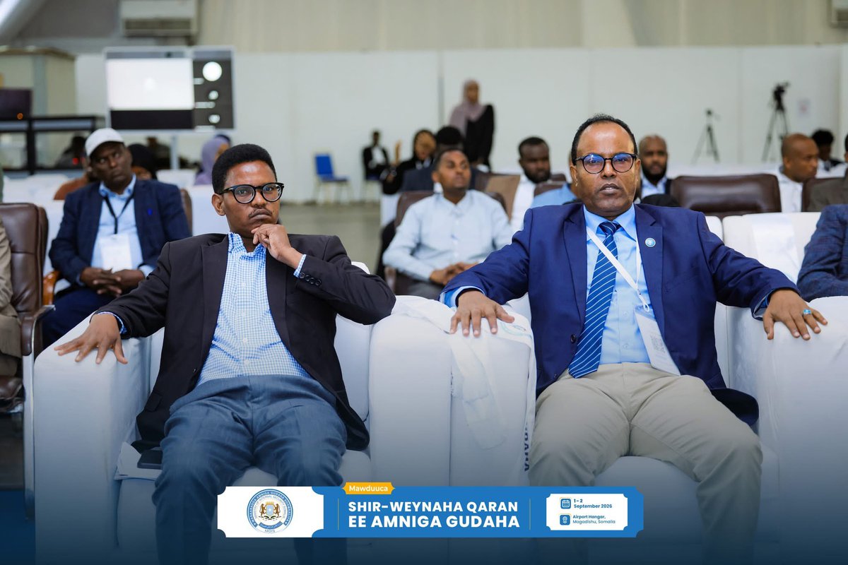 MoIS_FGS's tweet photo. DAY 2:
Maalinta labaad ee Shirweynaha Qaranka Amniga Gudaha 2026 ayaa si rasmi ah uga furmay magaalada Muqdisho.
#NISConference2026 #Somalia #MoIS #InternalSecurity #NationalSecurity https://t.co/RtNAesRedl