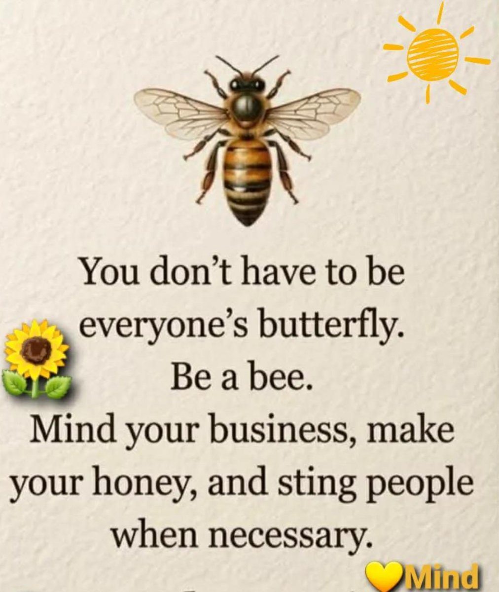 Rammohan_M_Rai's tweet photo. Mind your own business. Focus less on the noise, more on your own growth. Make your honey. Be like a bee. 🐝 #WeekendInspiration #ThinkBIGSundayWithMarsha #QuotestoUplifttheSpirit #quotestoliveby #LessonsofLife #SuccessFormula #success #possibilities https://t.co/22Jcko4oHG