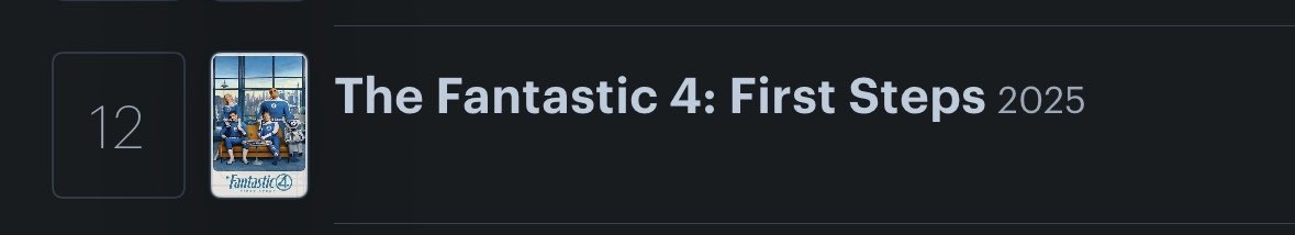 jasonbas8's tweet photo. For everyone saying I’m lying lol, I’m not. I’m not chasing engagement or farming clicks or pretending to be a scooper.
Just look at the pattern.Every movie he’s in he logs it but never gives it a rating.
He watched Fantastic Four surprisingly just recently and once again, no rating.
He’s 100% Franklin.