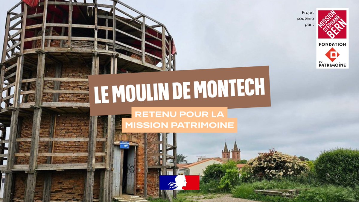 Image de Préfet de Tarn-et-Garonne - #Patrimoine 🏛️ | Le moulin à vent de #Montech, édifice du XVIIe siècle, fait partie des 100 sites r