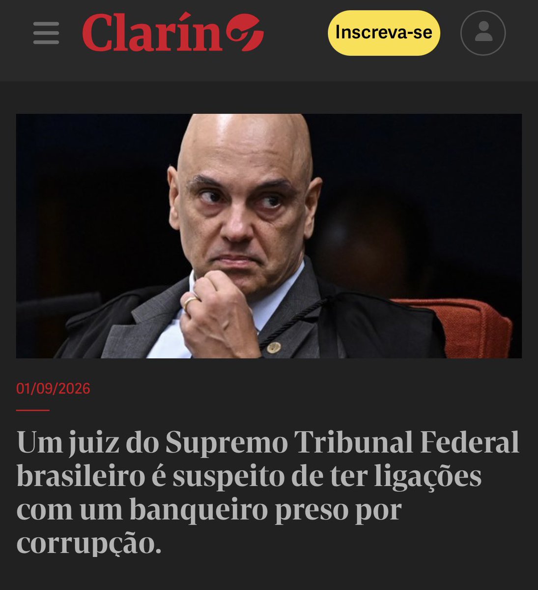 lordivan22's tweet photo. Brasil 🇧🇷: Repercute internacionalmente o envolvimento do ministro Moraes no escândalo do banco master.
“El País” da Espanha fala em “bomba atômica” https://t.co/qt355qsDOD