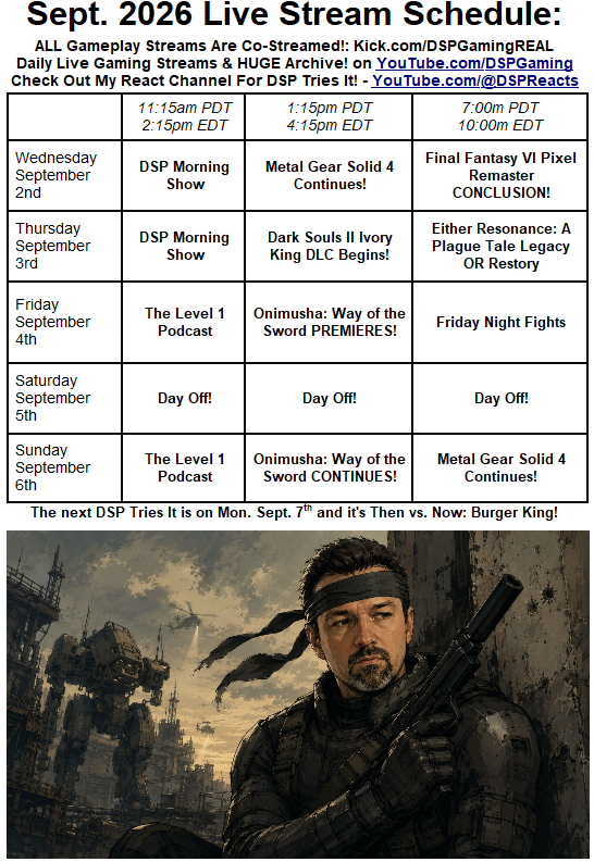 TheyCallMeDSP's tweet photo. On Wednesday, join me for a chill DSP Morning Show followed by more awesome Metal Gear Solid 4 gameplay! Then it's the CONCLUSION of my epic Final Fantasy VI Pixel Remaster playthrough on the late stream! PLUS more Digimon TCG arrives so see you then! https://t.co/wvjeXXYntC