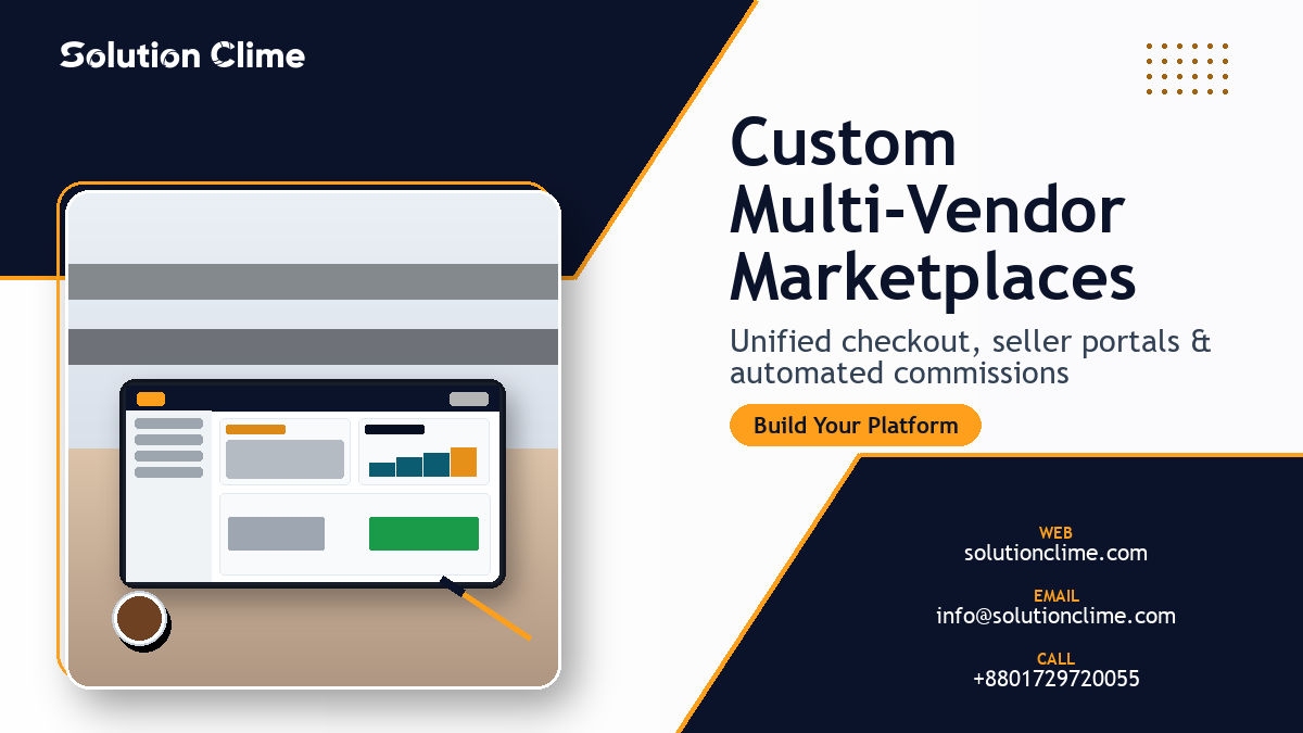solutionclime's tweet photo. A scalable multi-vendor marketplace needs seller portals, unified checkout, automated commissions &amp; admin oversight. Solution Clime builds tailored marketplace platforms.

🌐 https://t.co/suwTj8eYM0
📧 info@solutionclime.com
📞 +8801729720055

#MultiVendor #Ecommerce https://t.co/3L94NMWflJ
