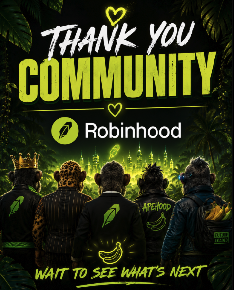 TheSuitedApes's tweet photo. To everyone who believed in us, supported us, shared our vision, and welcomed 2,222 Apes into the #Robinhood community… this moment belongs to all of you.

We’re incredibly grateful. ❤️

This is only the beginning.

Wait till you see what’s next. 👀🍌

#SuitUp #SuitedApes #RobinhoodChain