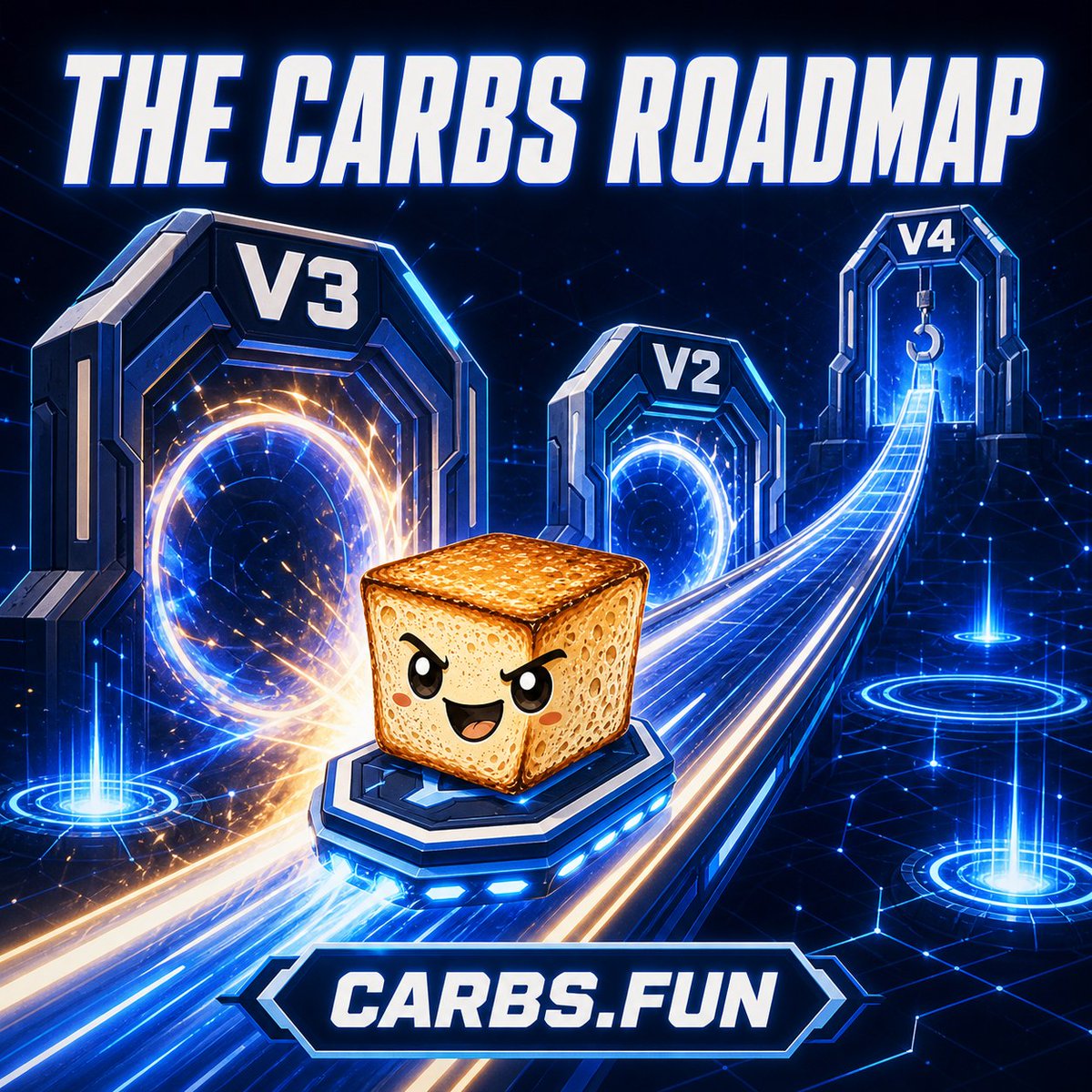 Carbsarb's tweet photo. The https://t.co/oOjcUkPXYC roadmap is live 🍞

CARBS already launches straight into permanent Uniswap V3 liquidity, with FEED-ending contracts and atomic openings for up to 99 wallets.

V2 seeding, transparent custom fees, and V4 pool hooks are next.

See what we’re cooking: https://t.co/67zDI87frB