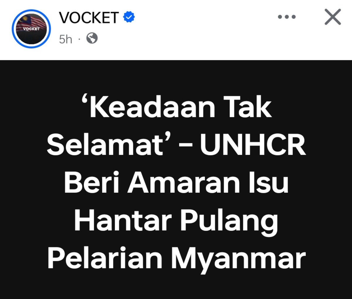 osman_EX5Hitam's tweet photo. UNCHR ni memang jahat sebenarnya.

Krisis kat situ bila nak tamat?

Sebenarnya nak ambil jalan mudah utk jadikan Malaysian "tong sampah" pelarian dunia.

Tak cukup dgn warga asing yg berjuta, lepas tu pelarian. 

Diorg tahu negara kita boleh dipijak mcm kain buruk. https://t.co/QiTxuHxiUZ